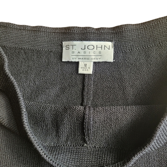 Vintage ST. JOHN Basics by Marie Grey Cropped Santana Knit Wide Leg Pants - Picture 3 of 3